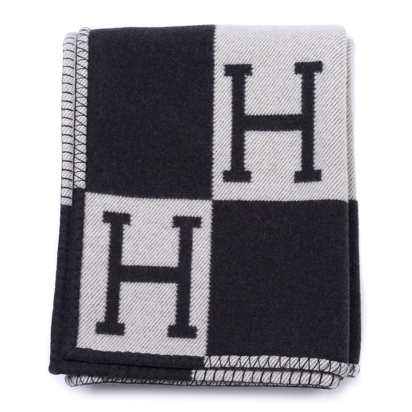 Wool Cashmere Avalon III Blanket Ecru Black