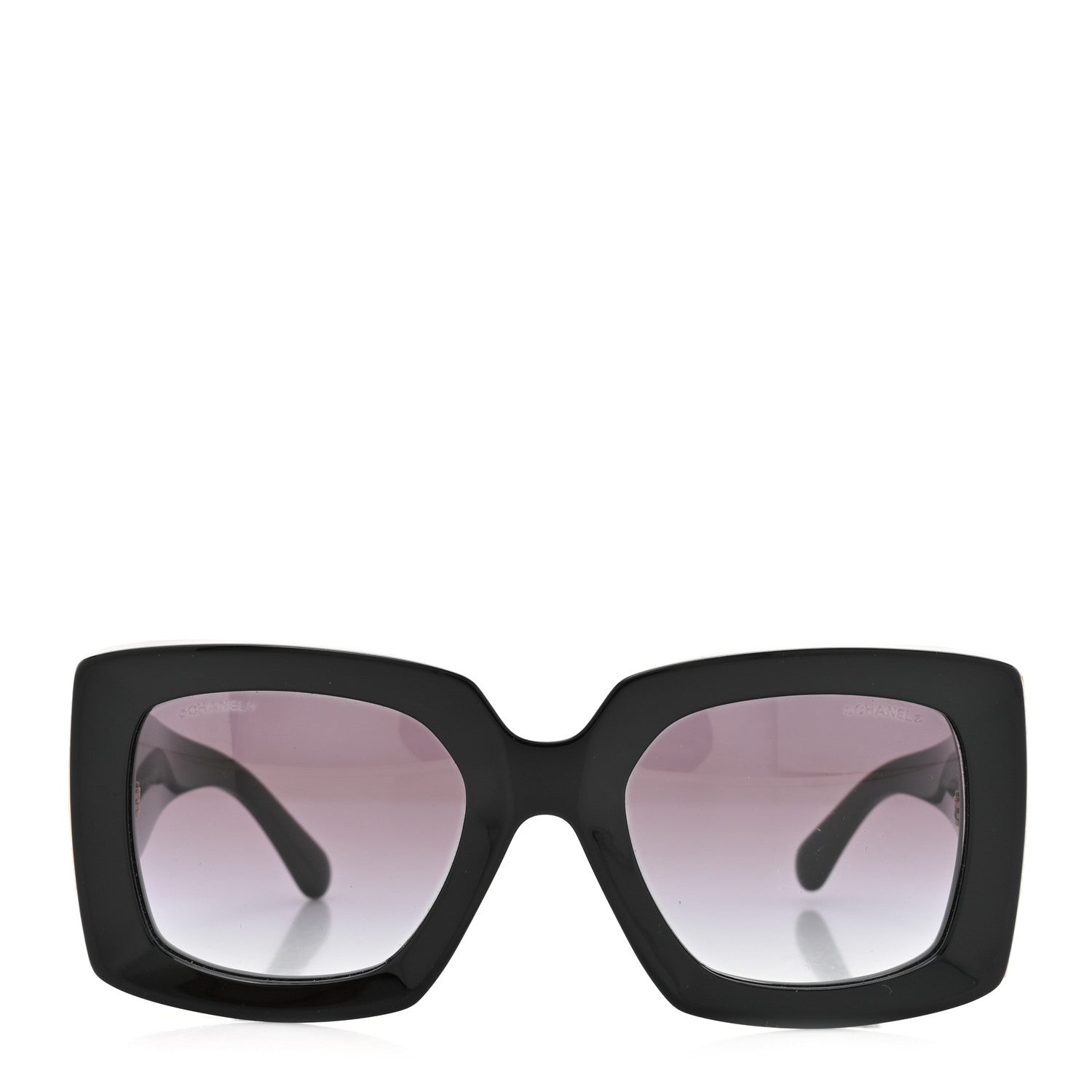 Chanel Acetate Rectangle Sunglasses 5435-A Black 2 of 10
