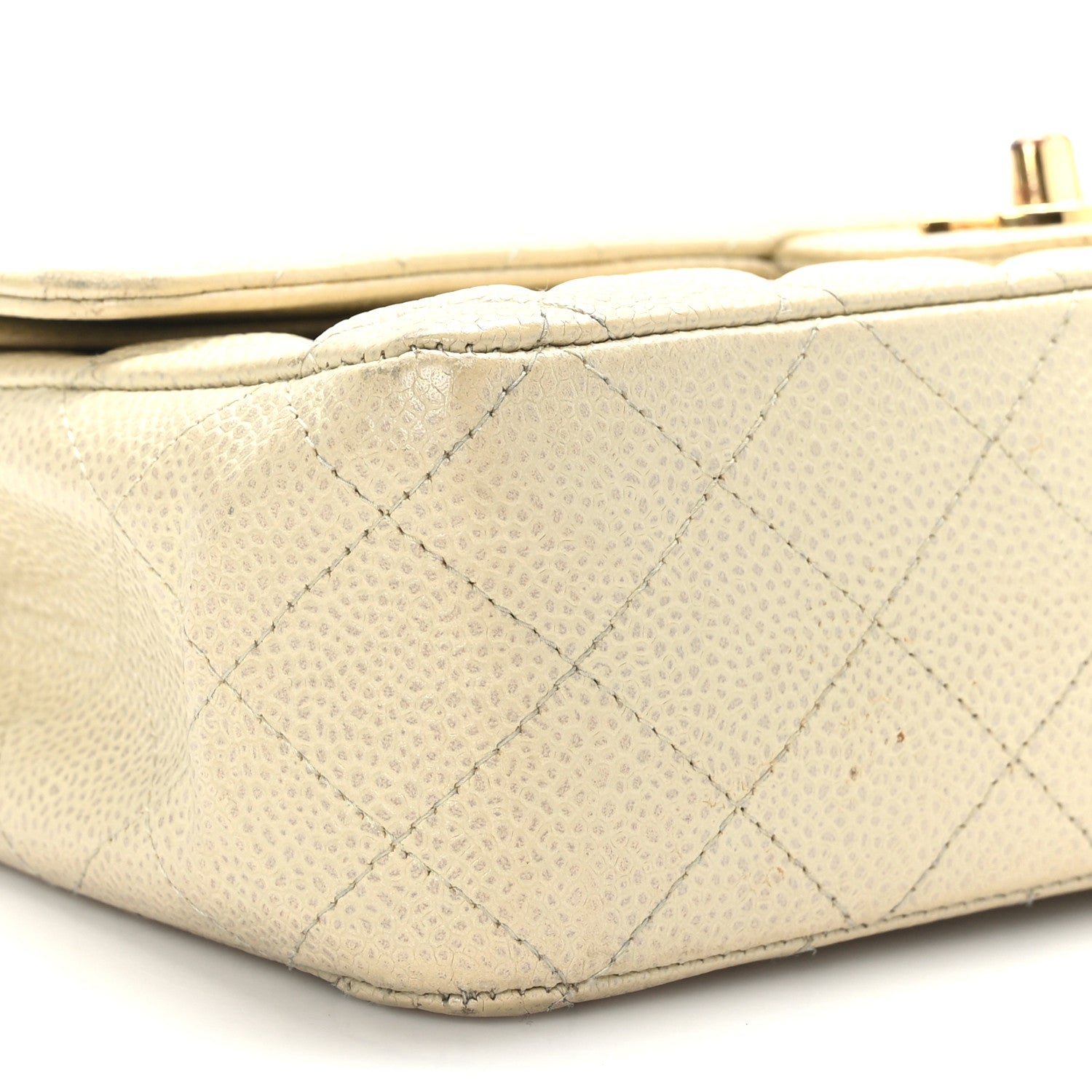 Chanel Caviar Quilted Medium Double Flap White 8 of 12