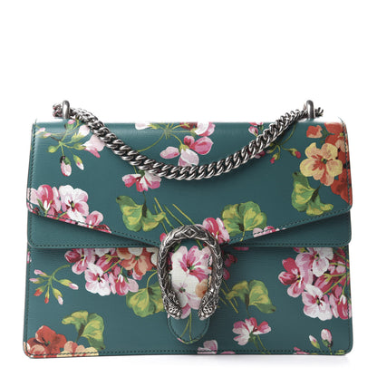 Gucci Calfskin Blooms Print Medium Dionysus Shoulder Bag Bright Emerald Multicolor 1 of 10