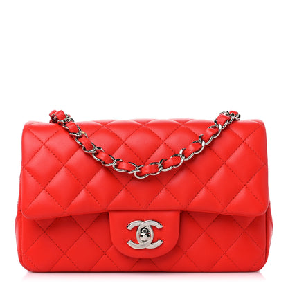 Chanel Lambskin Quilted Mini Rectangular Flap Red 1 of 10