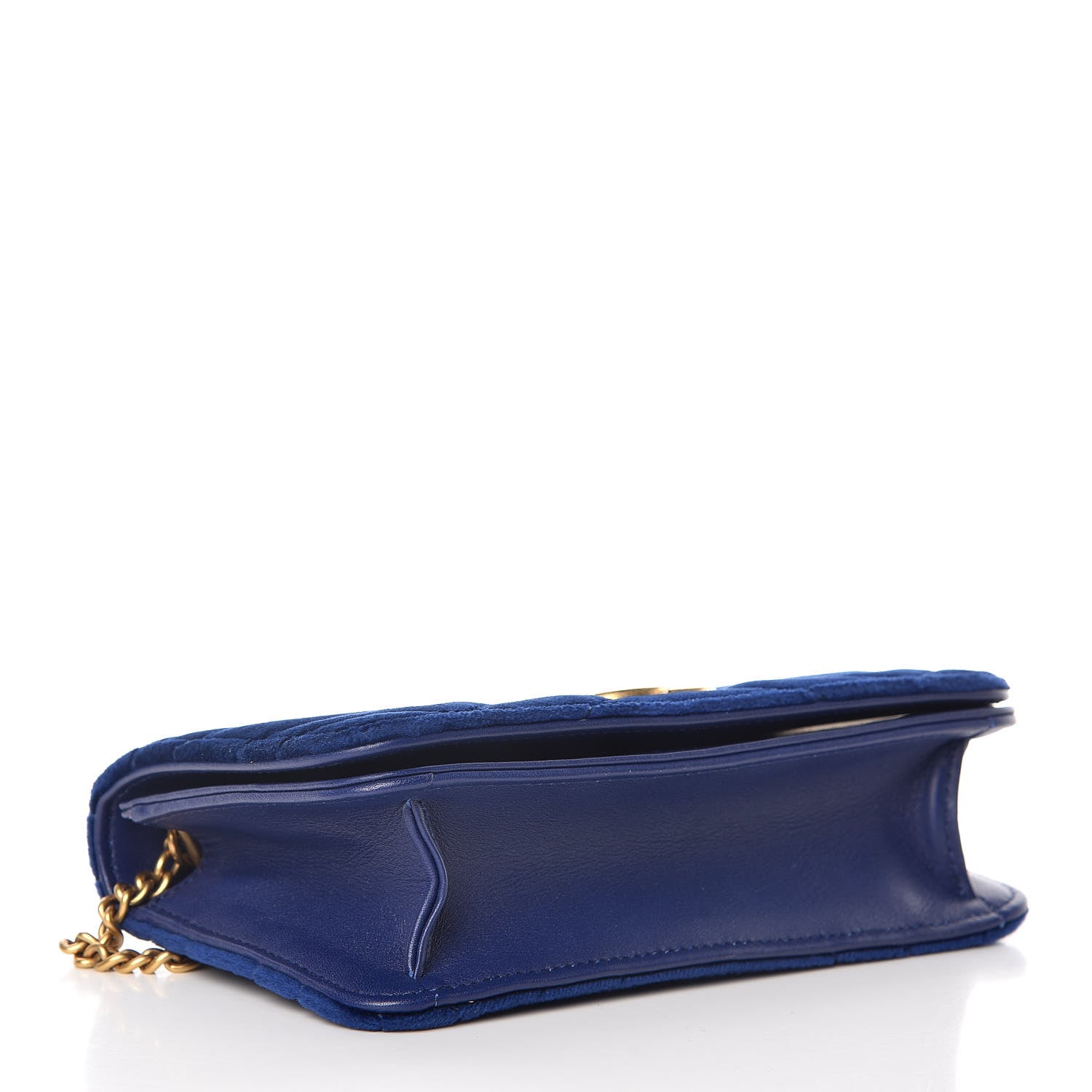 Gucci Velvet Matelasse GG Marmont Mini Bag Cobalt Blue 4 of 11