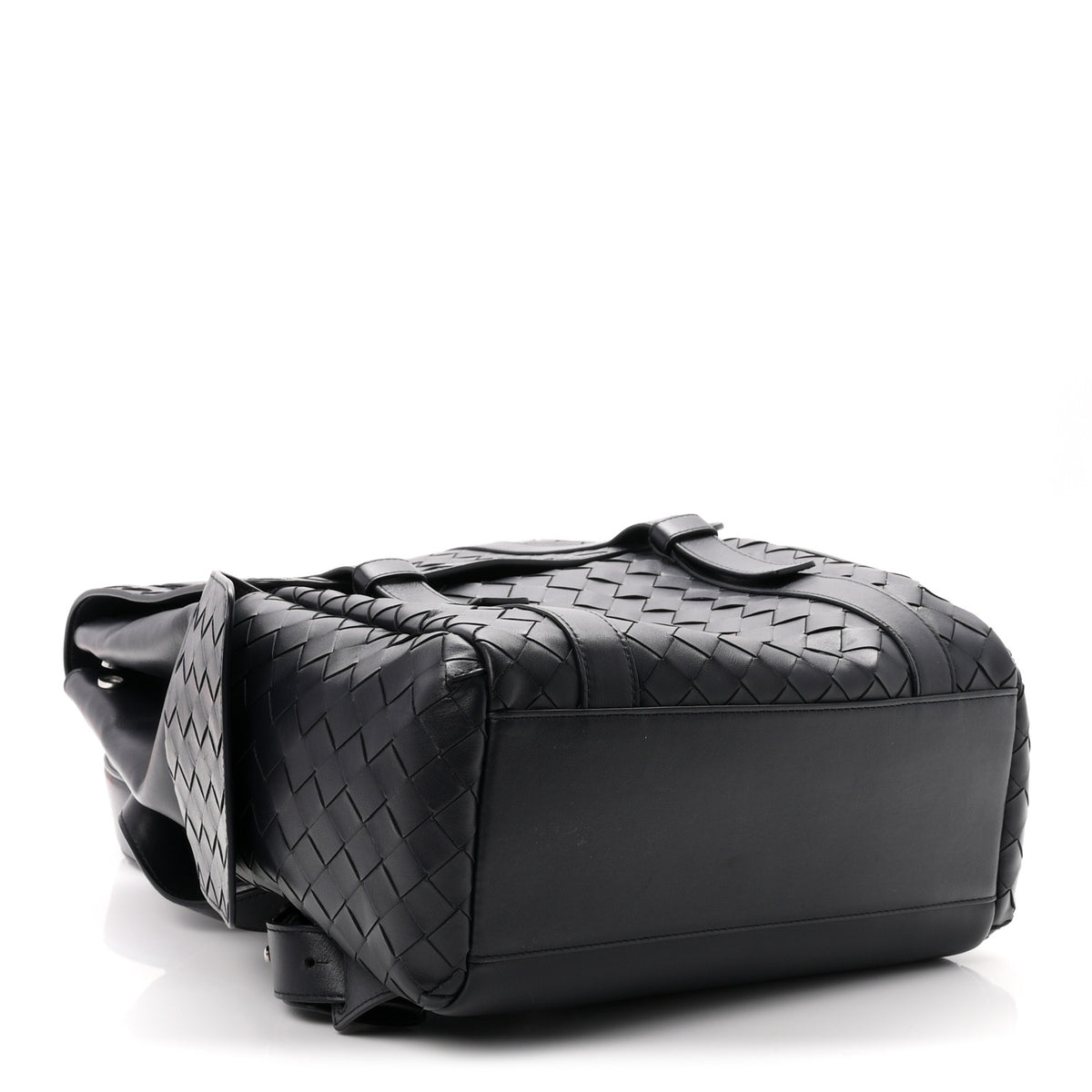 Canvas Calfskin Intrecciato Sassolungo Backpack Dark Blue