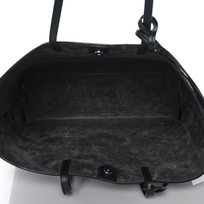 Jimmy Choo Calfskin Crocodile Embossed Nine2Five East West Tote Black 6 of 12