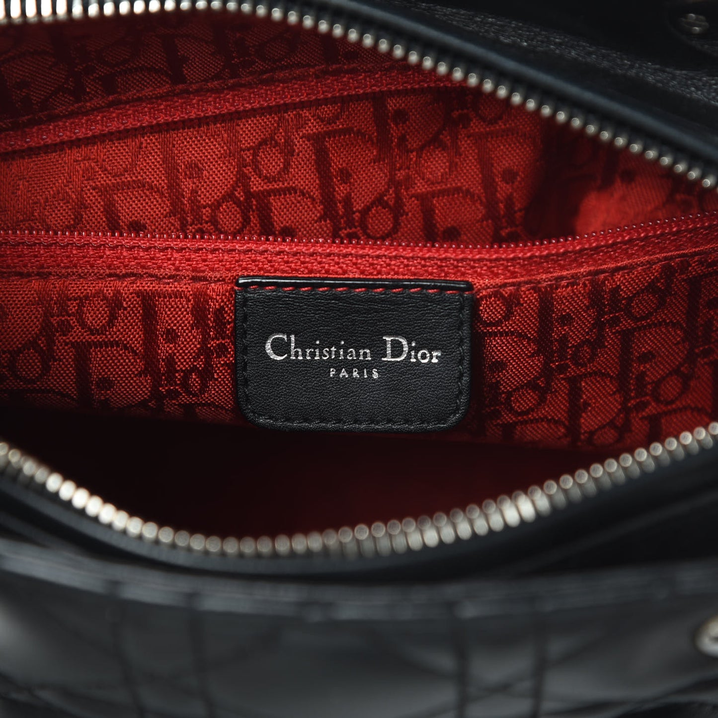 Lambskin Cannage Medium Lady Dior Black