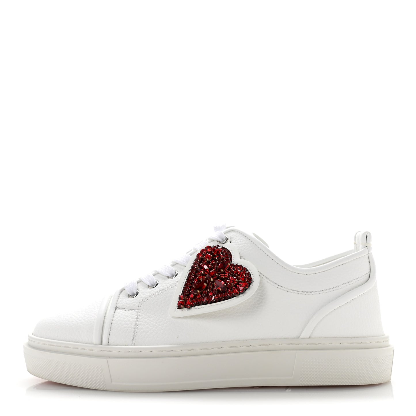 Calfskin Mens Adolon Junior Heart Low Top Sneaker 43 White
