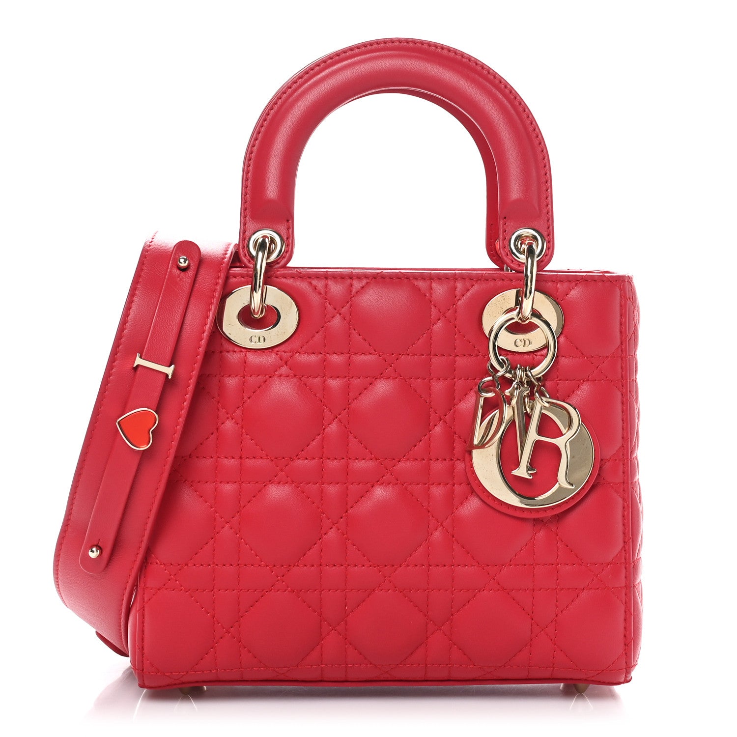 Christian Dior Lambskin Cannage Small My ABCDior Lady Dior Red 1 of 10