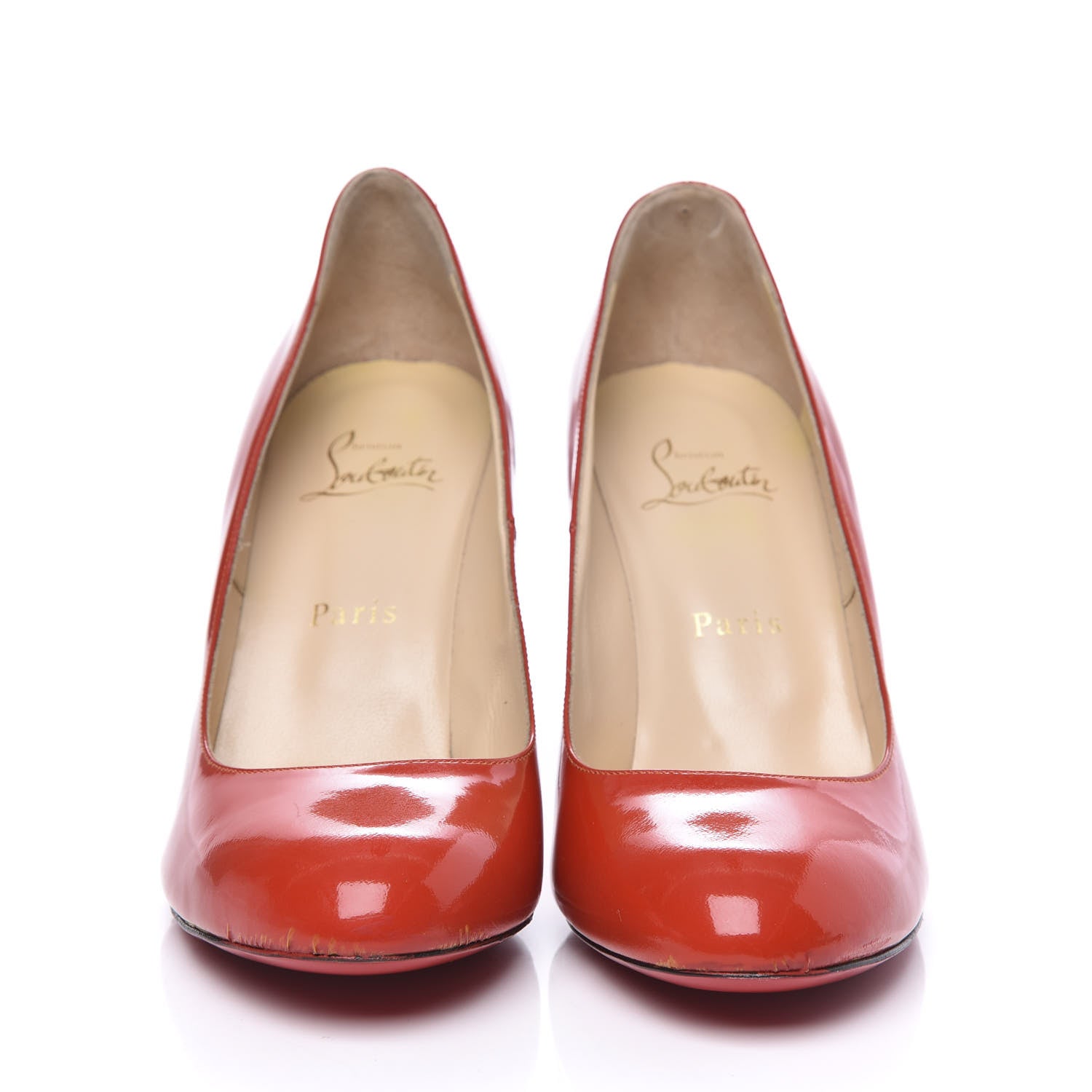 Christian Louboutin Patent Fifille 100 Pumps 39 Flamenco 2 of 9
