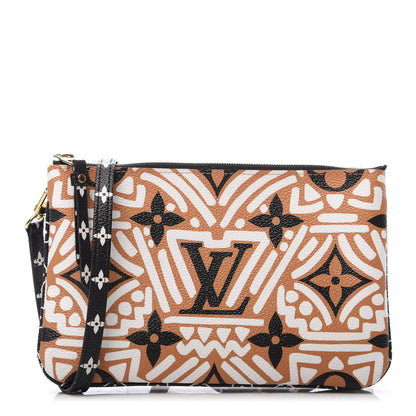 Louis Vuitton Monogram Giant Crafty Double Zip Pochette Creme Caramel 1 of 9