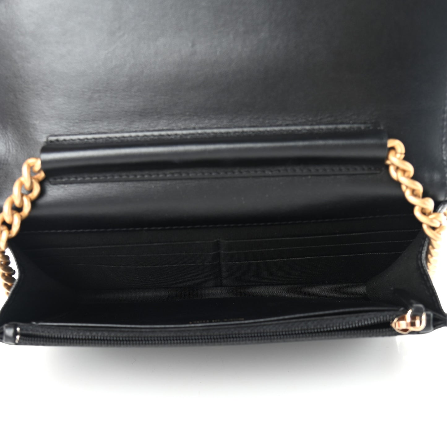 Caviar Quilted Boy Wallet On Chain WOC Black
