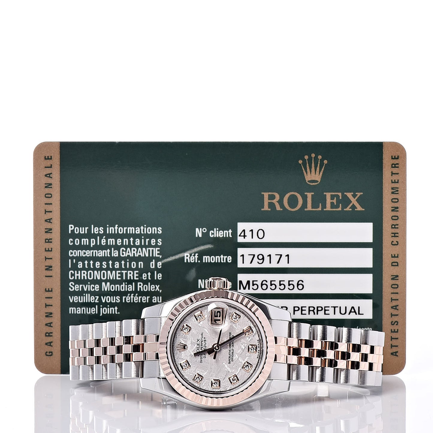 Stainless Steel 18K Everose Gold Diamond Meteorite 26mm Oyster Perpetual DateJust Watch 179171