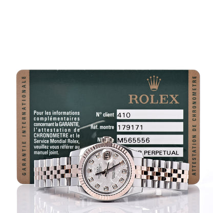 Rolex Stainless Steel 18K Everose Gold Diamond Meteorite 26mm Oyster Perpetual DateJust Watch 179171 8 of 8