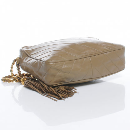 Chanel Lambskin Chevron Tassel Camera Case Taupe 4 of 8