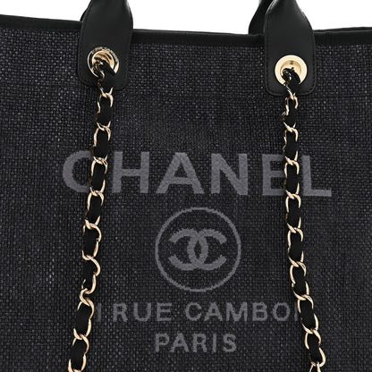 Chanel Woven Straw Raffia Medium Deauville Tote Black 8 of 11