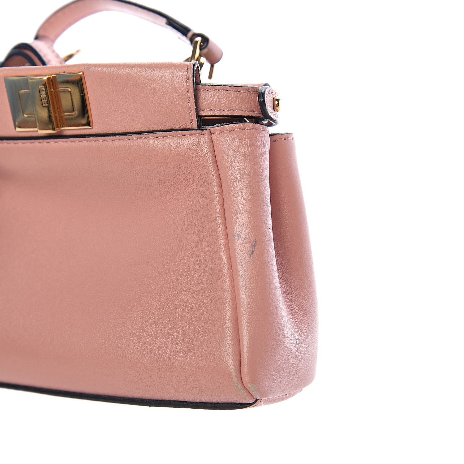 Fendi Shiny Nappa Micro Peekaboo Iconic Satchel Pink 6 of 10
