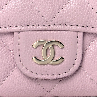 Chanel Caviar Quilted Flap Card Holder Wallet Light Pink 9 of 14