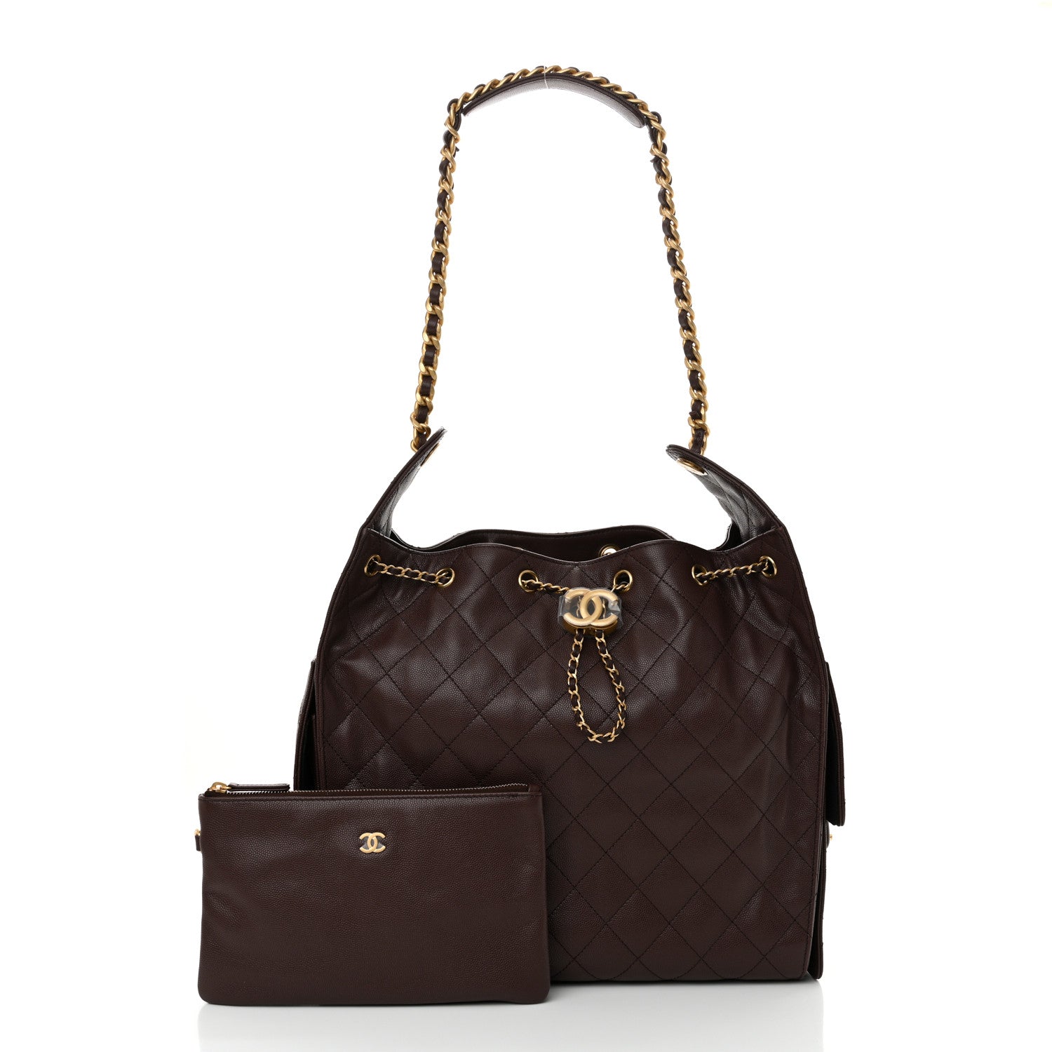 Chanel Caviar Quilted Medium Chanel 25 Handbag Dark Brown 2 of 12