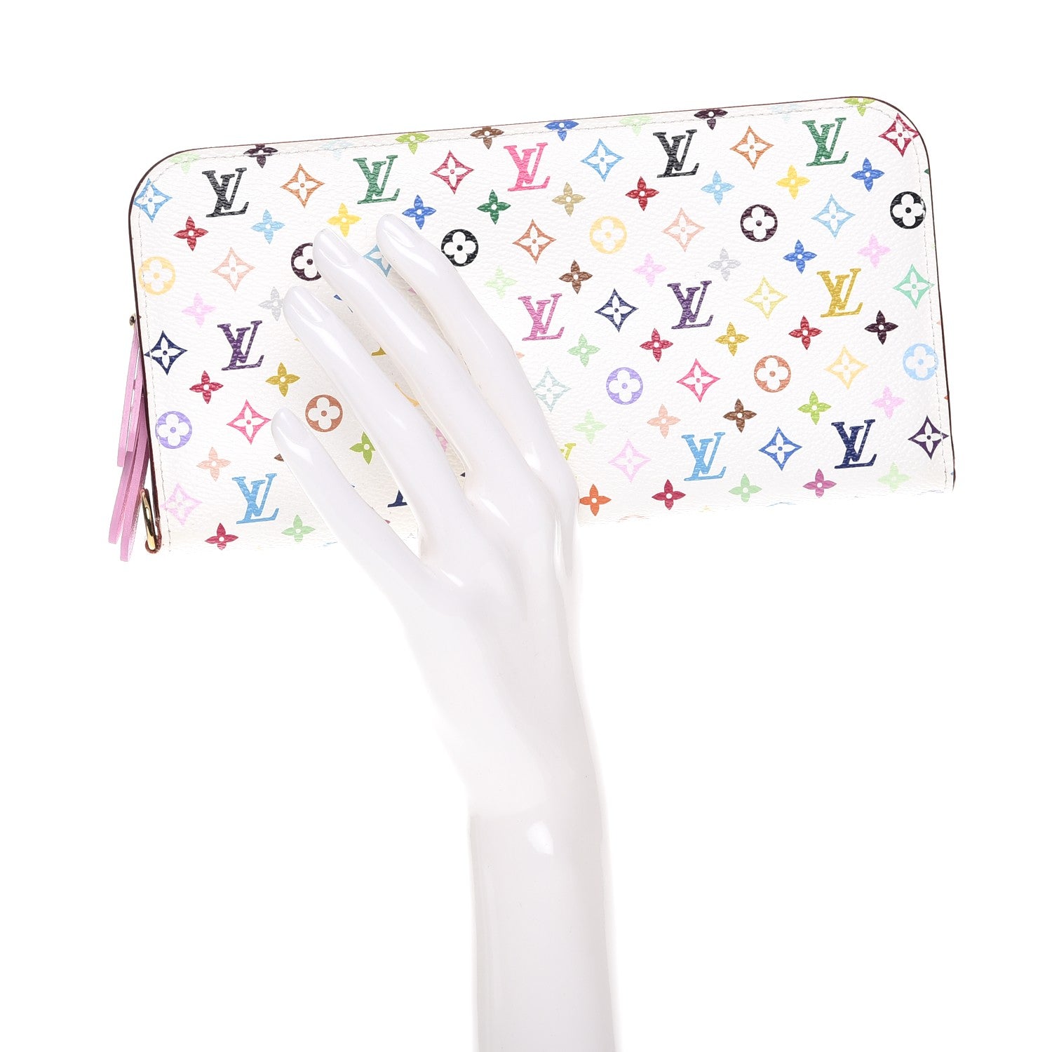 Louis Vuitton Monogram Multicolor Insolite Wallet White Litchi 2 of 8
