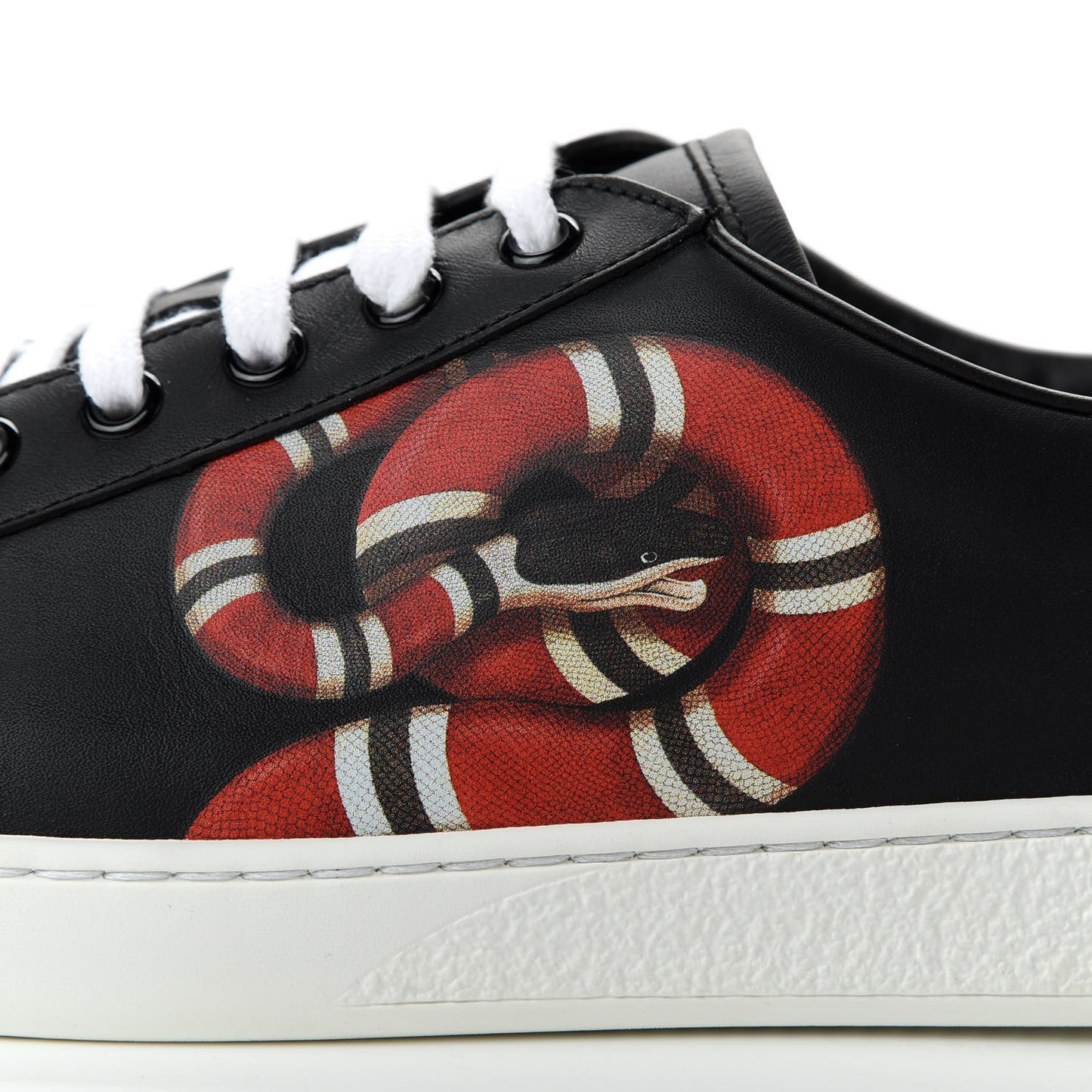 Calfskin Kingsnake Mens Ace Sneakers 8.5 Black Multicolor