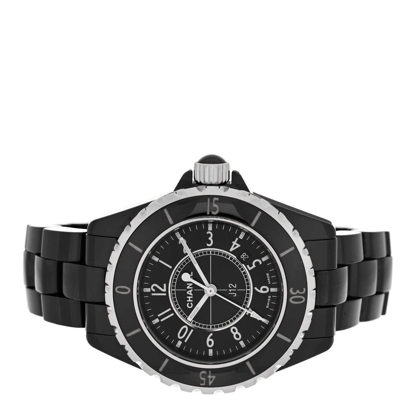 Stainless Steel Ceramic 33mm J12 Quartz Watch Black
