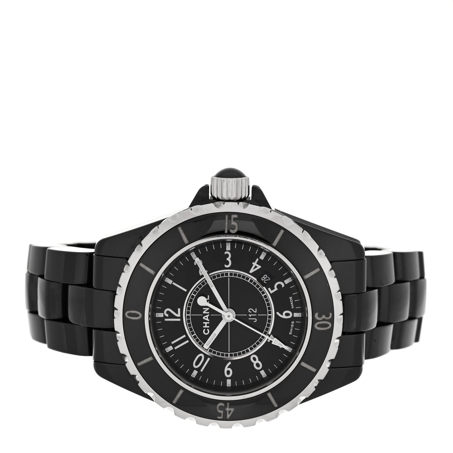 Chanel Stainless Steel Ceramic 33mm J12 Quartz Watch Black 2 of 4