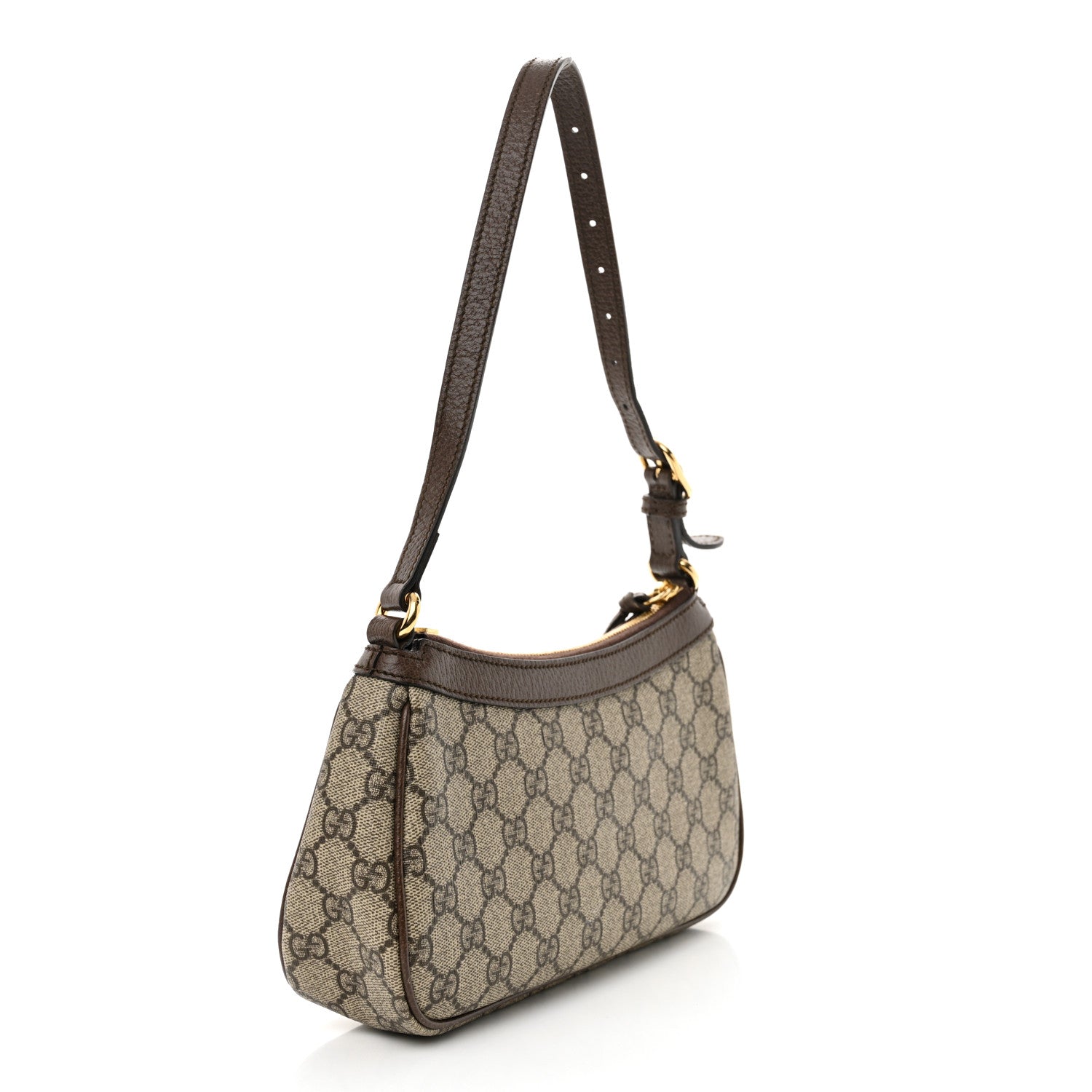 Gucci GG Supreme Monogram Textured Dollar Calfskin Small Ophidia Hobo Beige Ebony New Acero 3 of 12