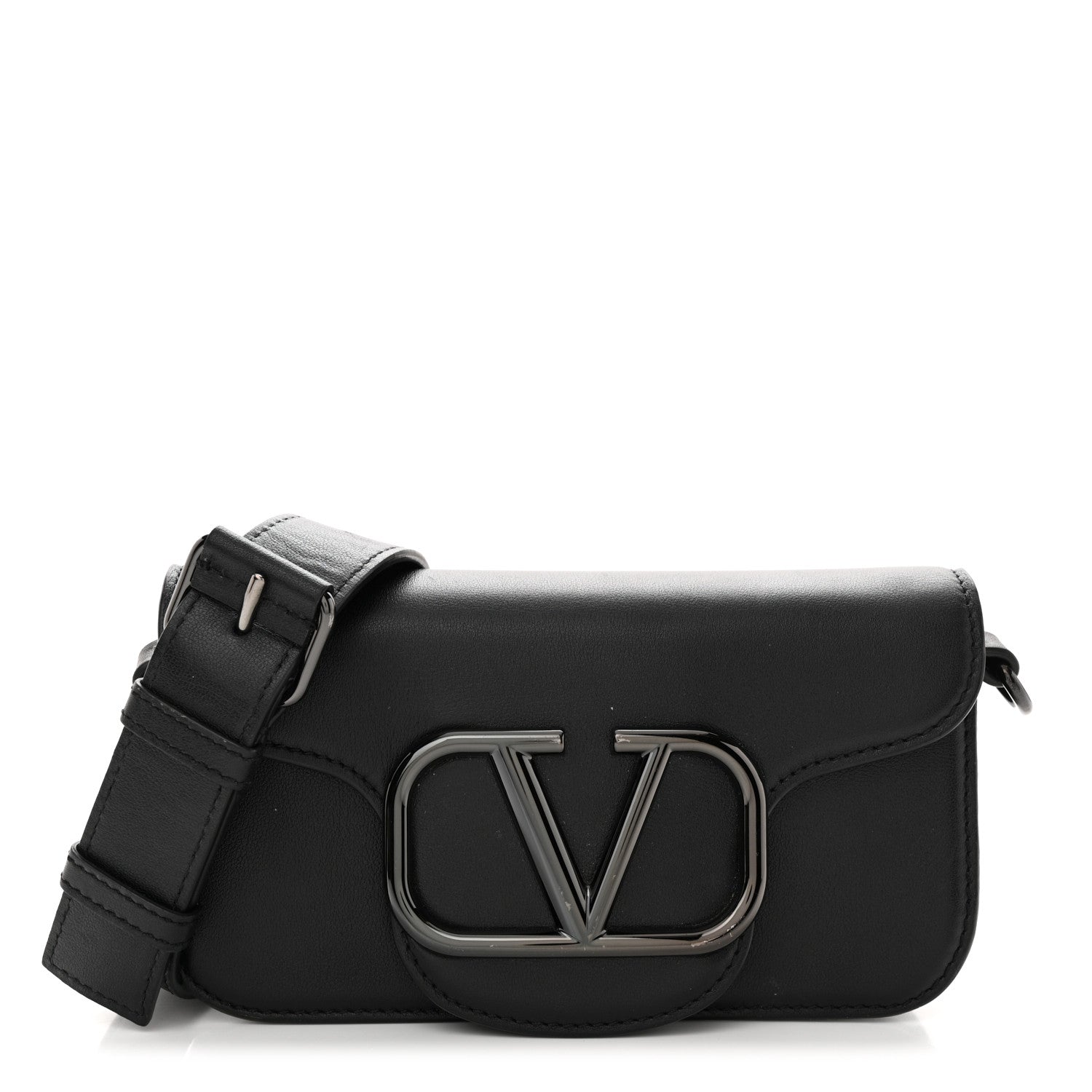 Valentino Garavani Calfskin Monochrome Vlogo Mini Loco Shoulder Bag Black 1 of 15