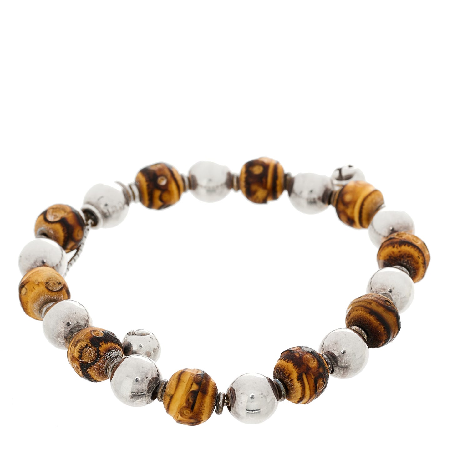 Sterling Silver Bamboo Beaded Bracelet