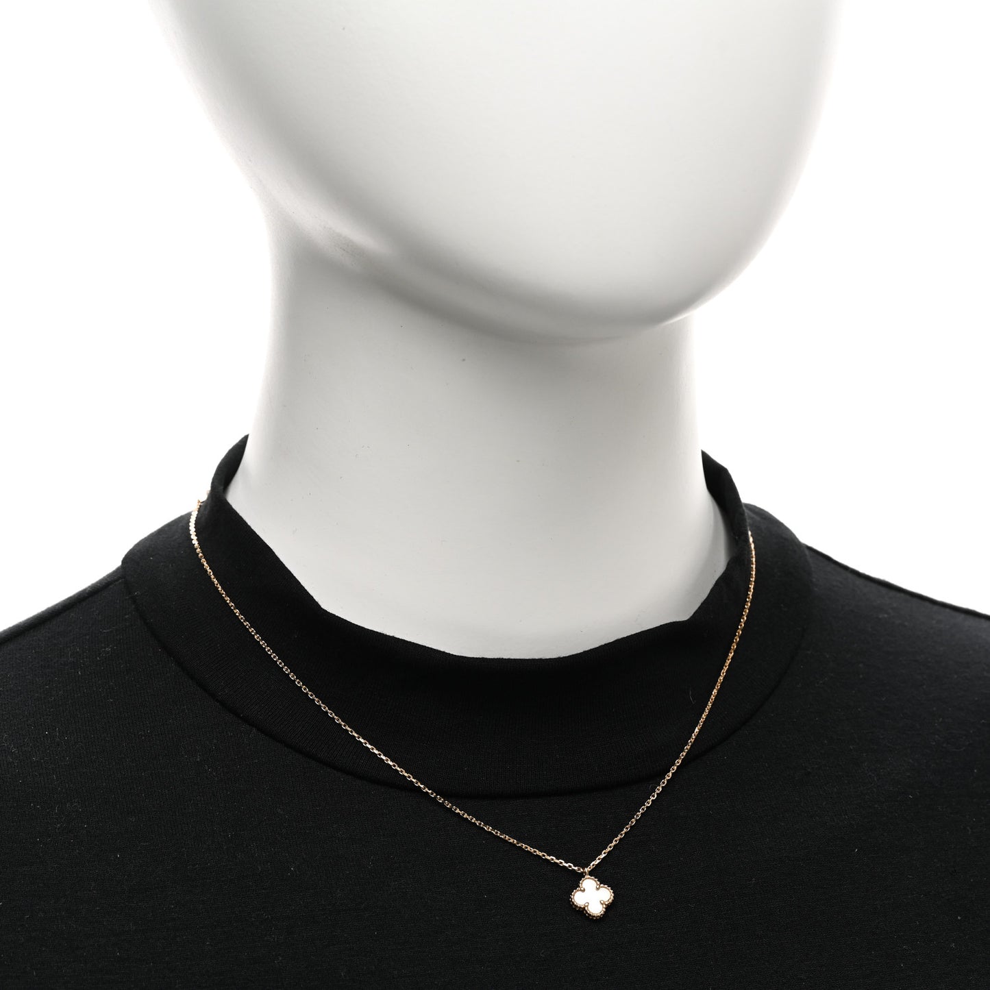 18K Yellow Gold Mother of Pearl Sweet Alhambra Pendant Necklace