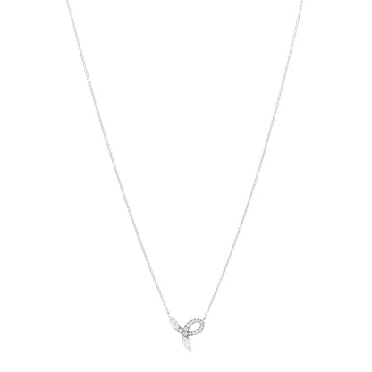 Tiffany Platinum Diamond Victoria Bow Necklace 1 of 5