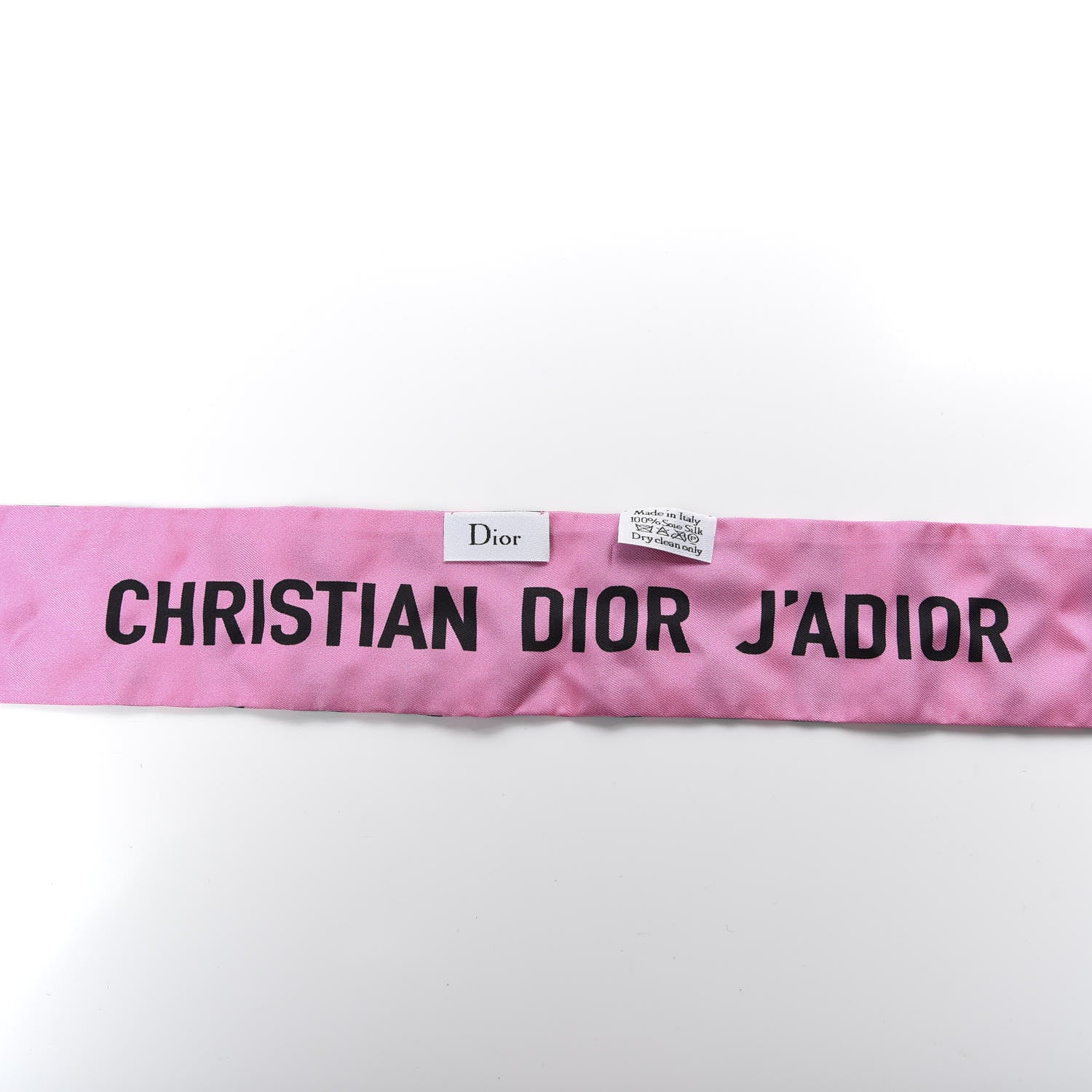 Christian Dior Silk Striped Mitzah Scarf Pink Black 2 of 4