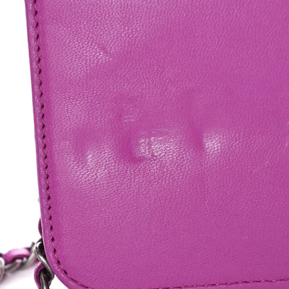 Chanel Lambskin Quilted Coco Boy Wallet On Chain WOC Fuchsia 9 of 11