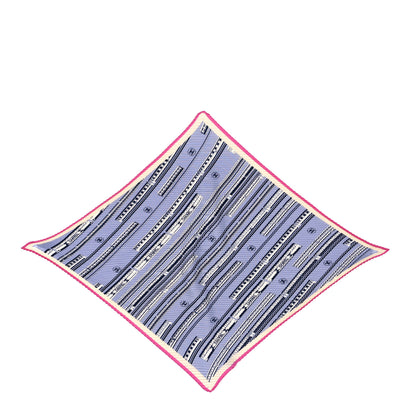 Chanel Silk Pleated CC Square Scarf Pink White Purple 1 of 3
