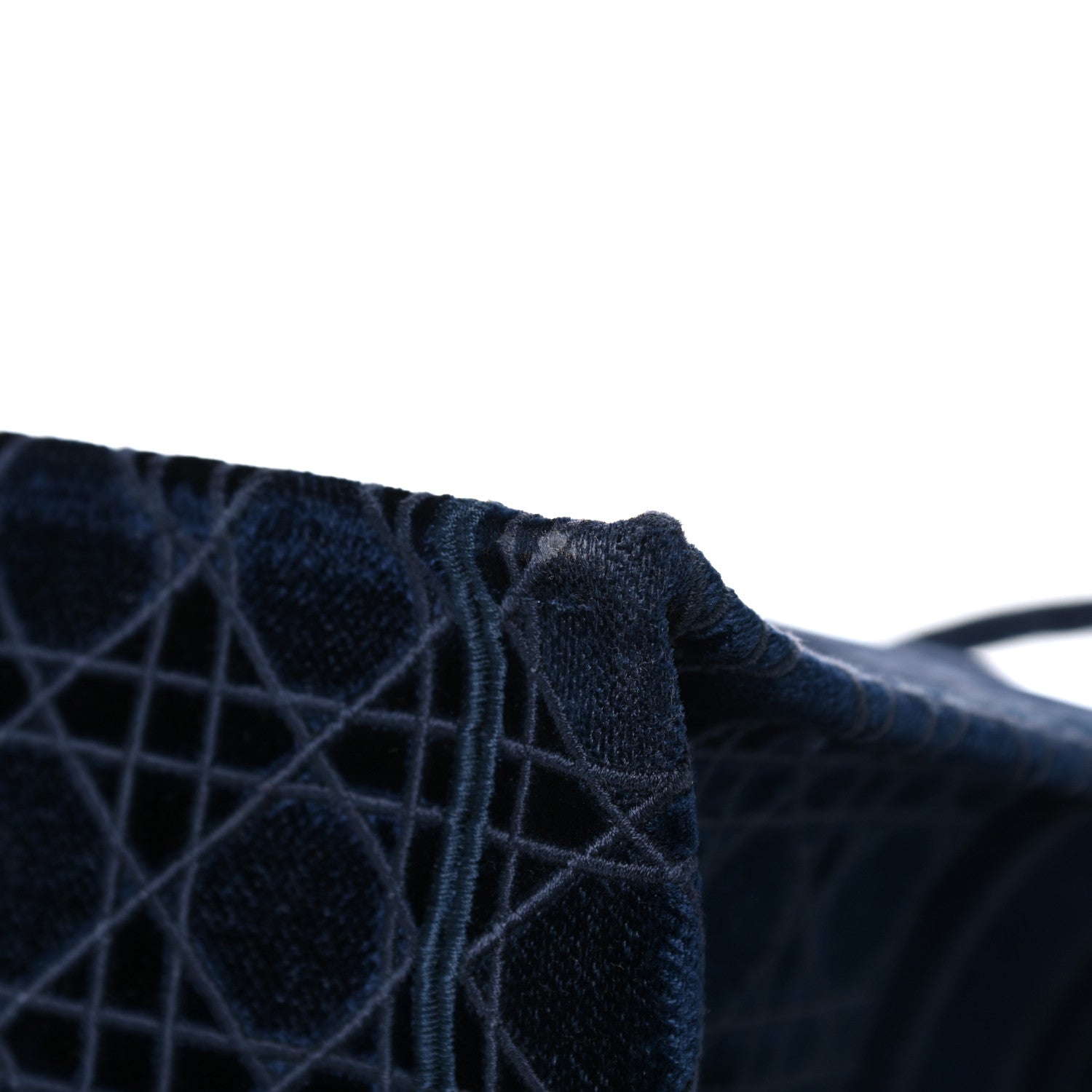 Christian Dior Velvet Cannage Large Book Tote Navy Blue 10 of 17