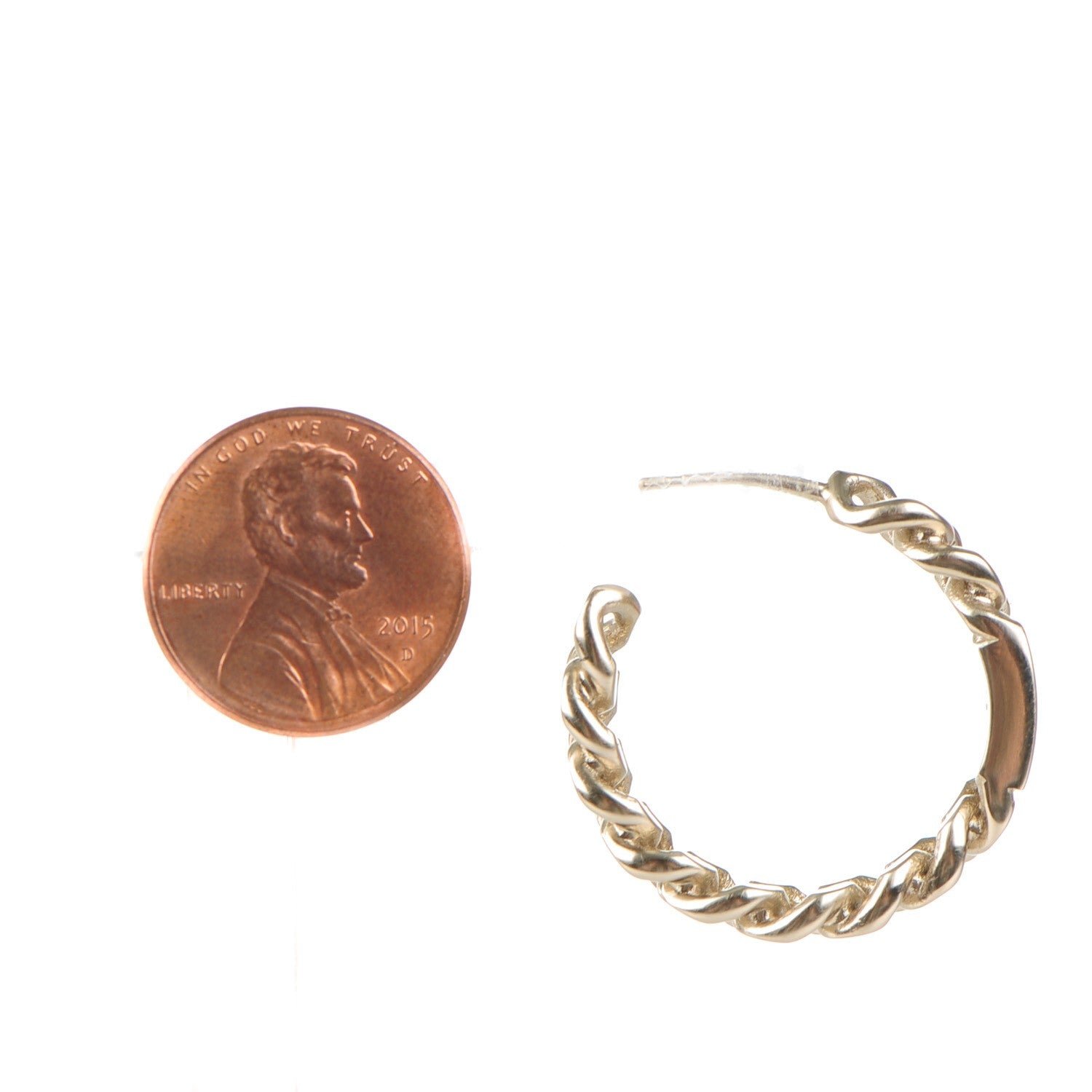 Chanel CC Chain Hoop Earrings Gold 2 of 6