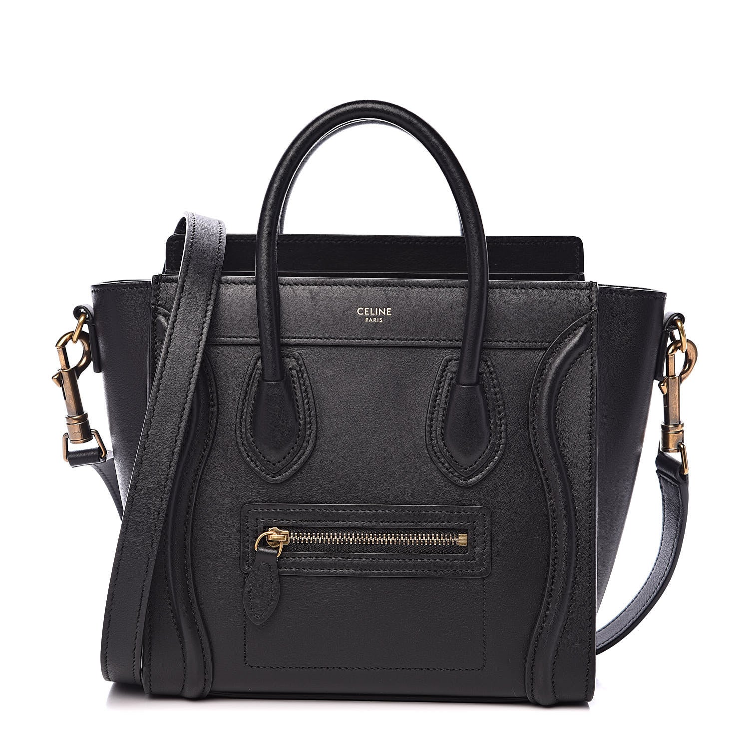 Celine Smooth Calfskin Nano Luggage Black 1 of 14