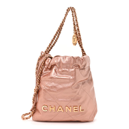 Chanel Metallic Calfskin Quilted Mini Chanel 22 Copper 1 of 10