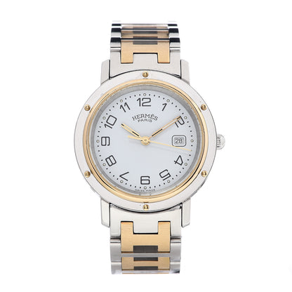 Hermes Stainless Steel 30mm Clipper Quartz Watch Gold 1 of 6