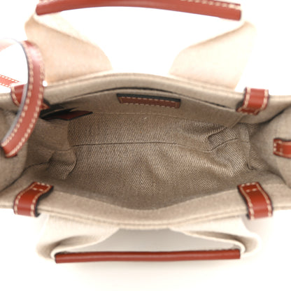 Chloe Cotton Calfskin Mini Woody Ribbon Tote White Brown 5 of 10