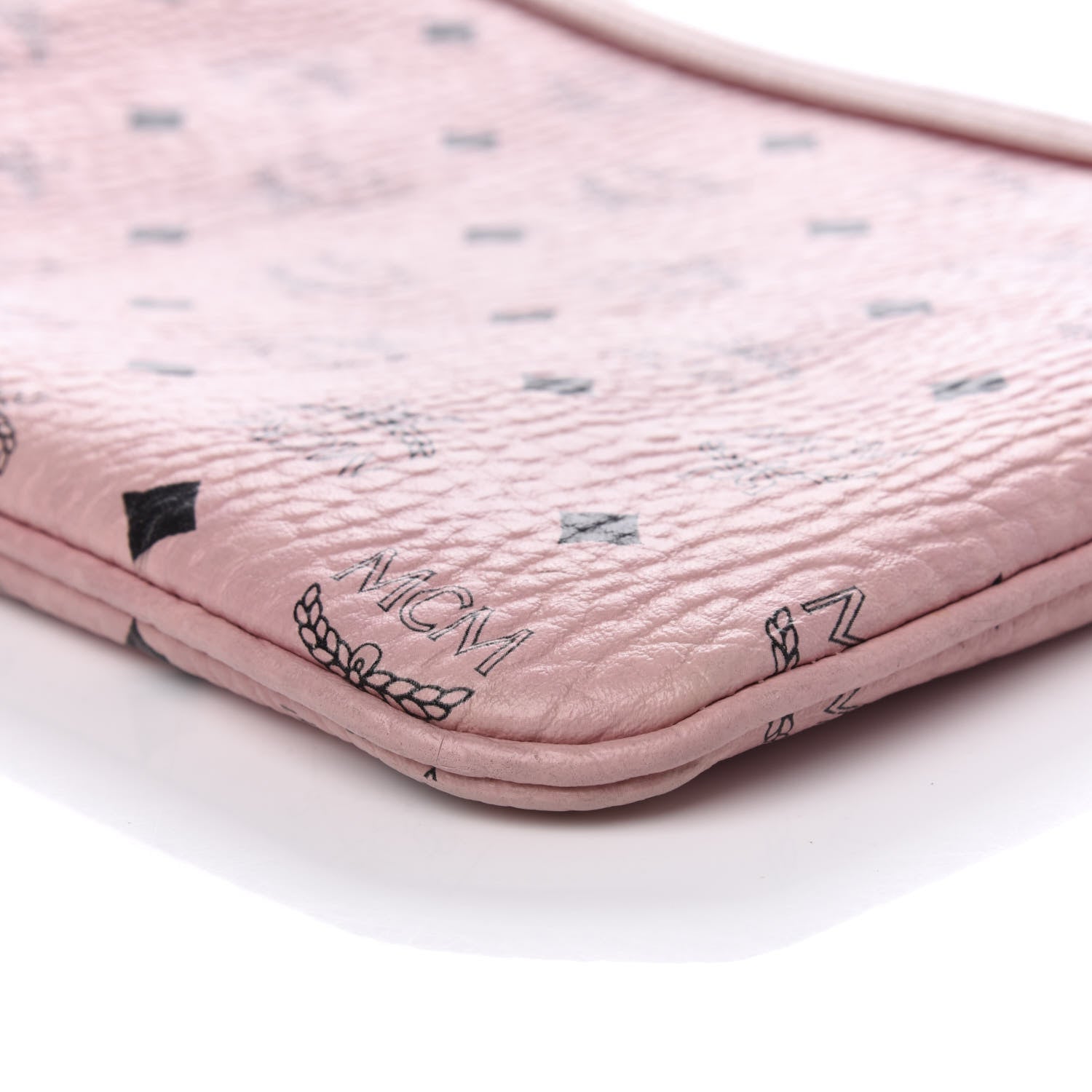 MCM Visetos Liz Shopper Tote Pouch Light Pink 8 of 9