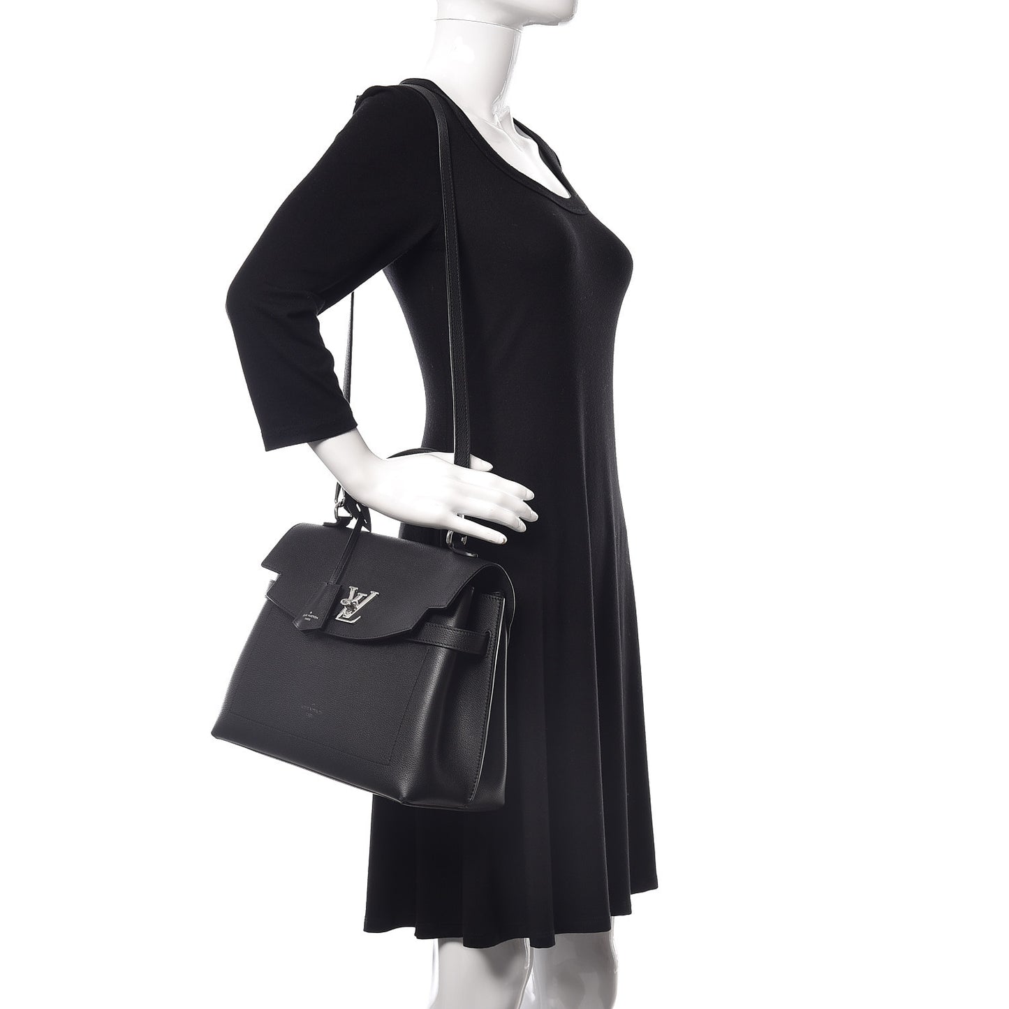 Soft Calfskin Lockme Ever Black