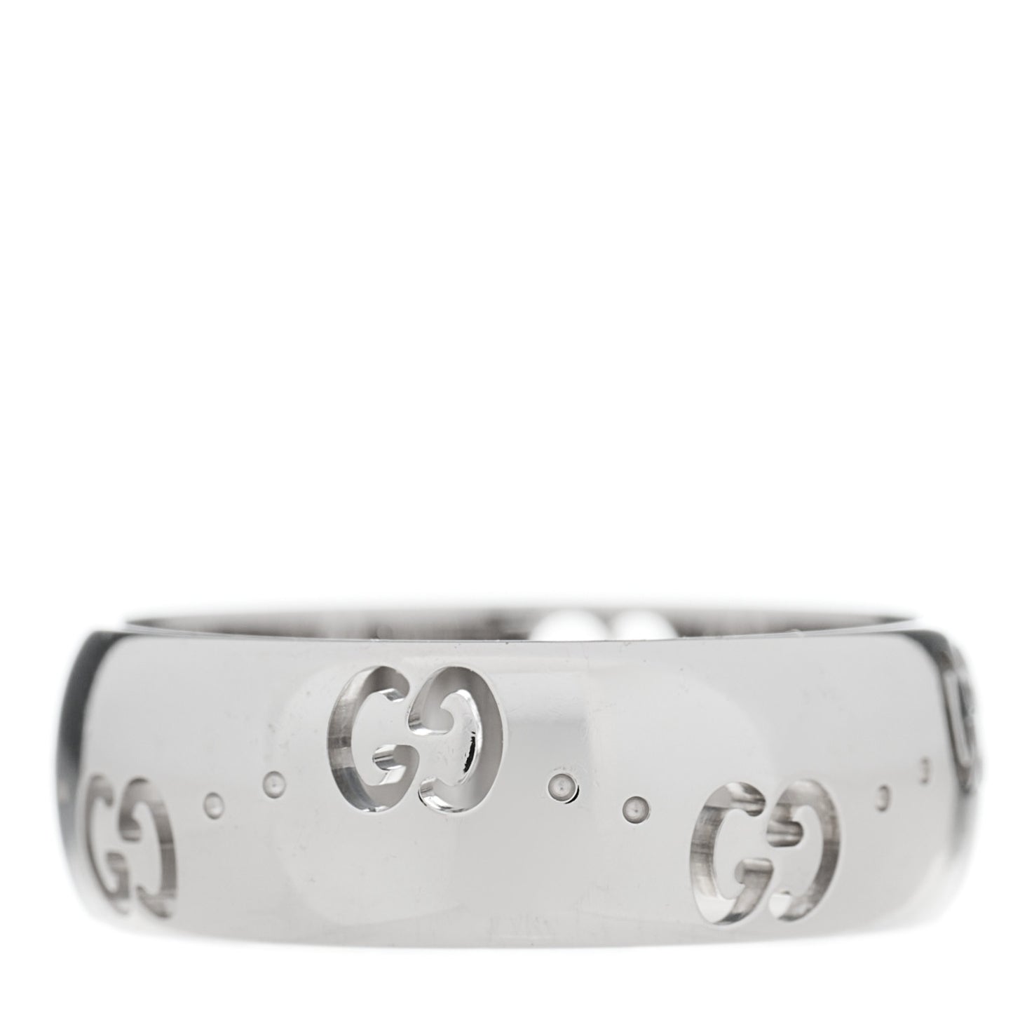 18K White Gold 6mm Icon Band Ring 50 5.25
