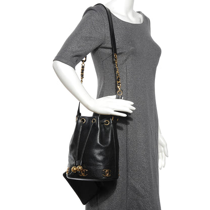 Chanel Caviar CC Drawstring Shoulder Bag Black 2 of 7