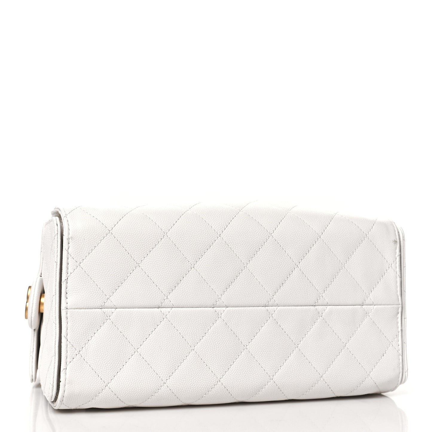 Caviar Quilted Small Chanel 25 Handbag White