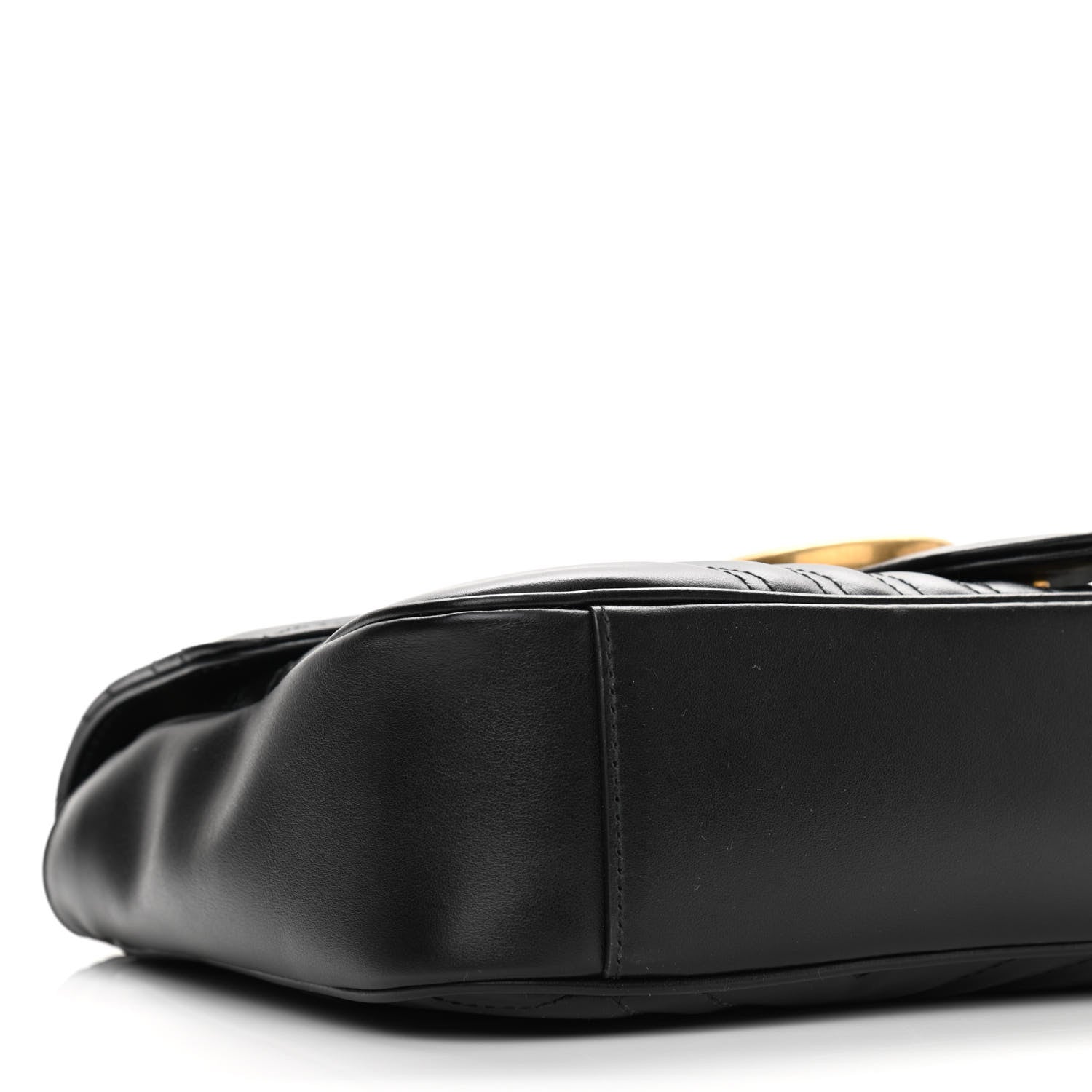 Gucci Calfskin Matelasse Medium GG Marmont Shoulder Bag Black 9 of 10