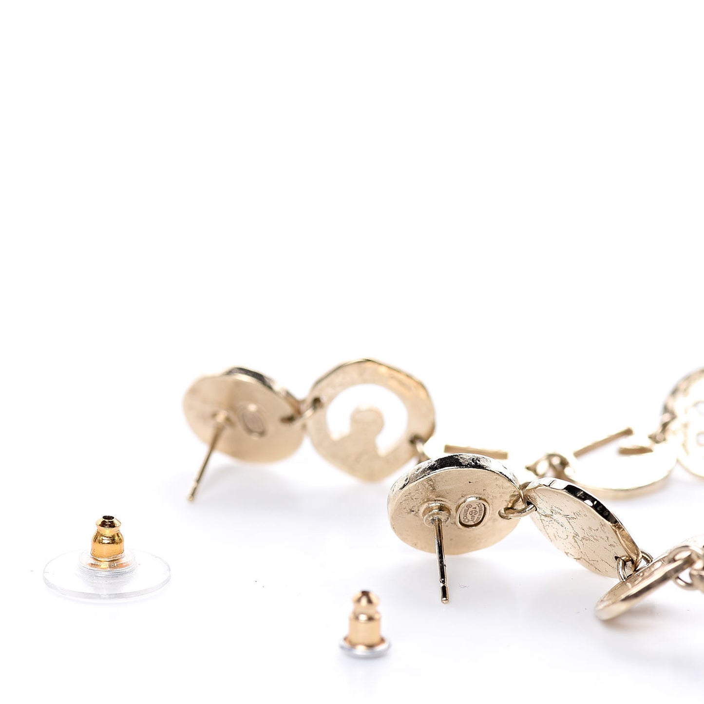 Pearl Crystal Papyrus Drop Strand Earrings Gold Grey