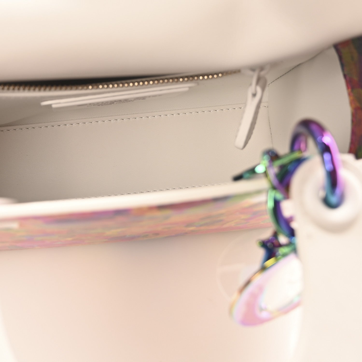 Christian Dior X HUANG YUXING Lambskin Printed Mini Lady Dior Art White Multicolor 5 of 11