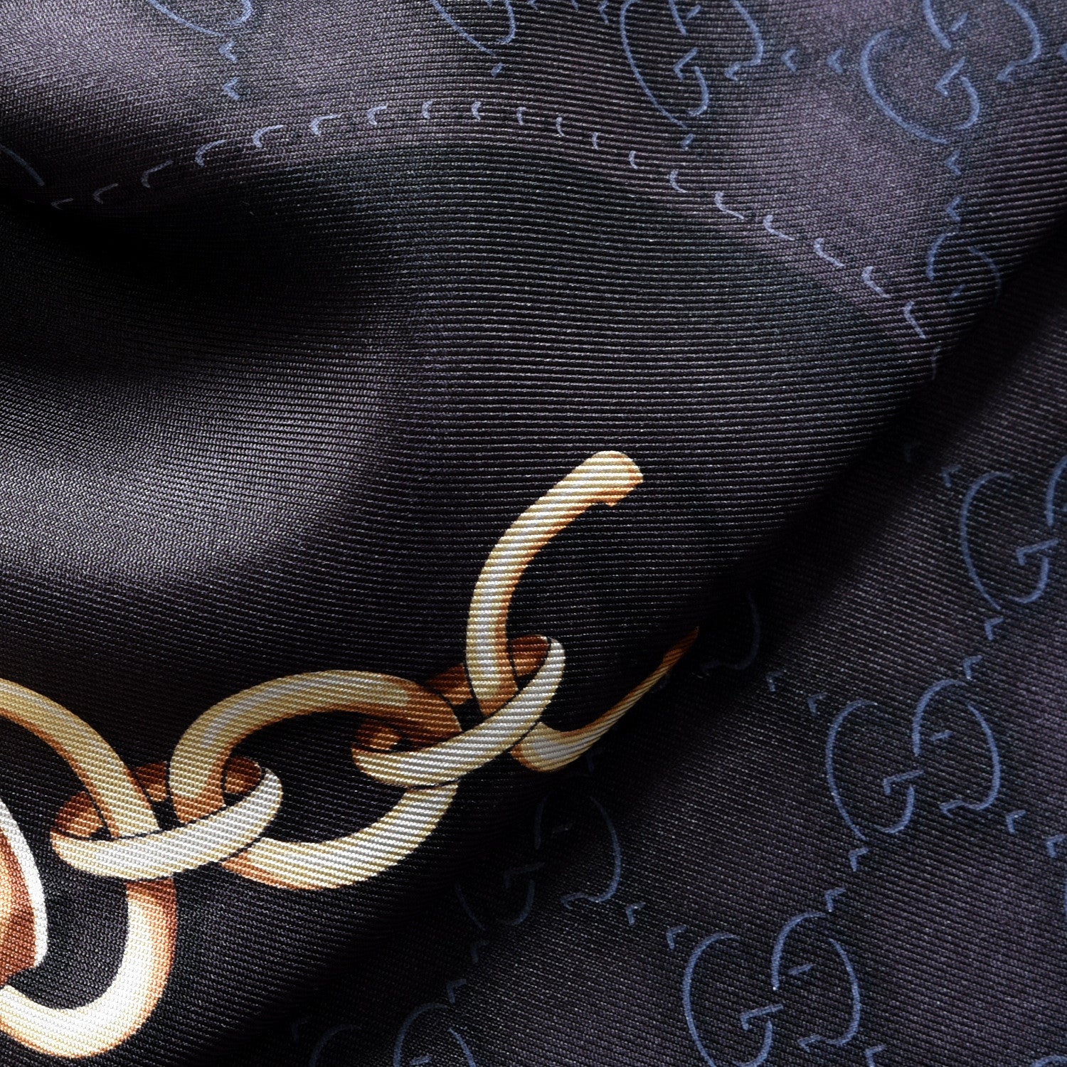 Gucci Silk Monogram Clemenza Scarf Grey 3 of 3