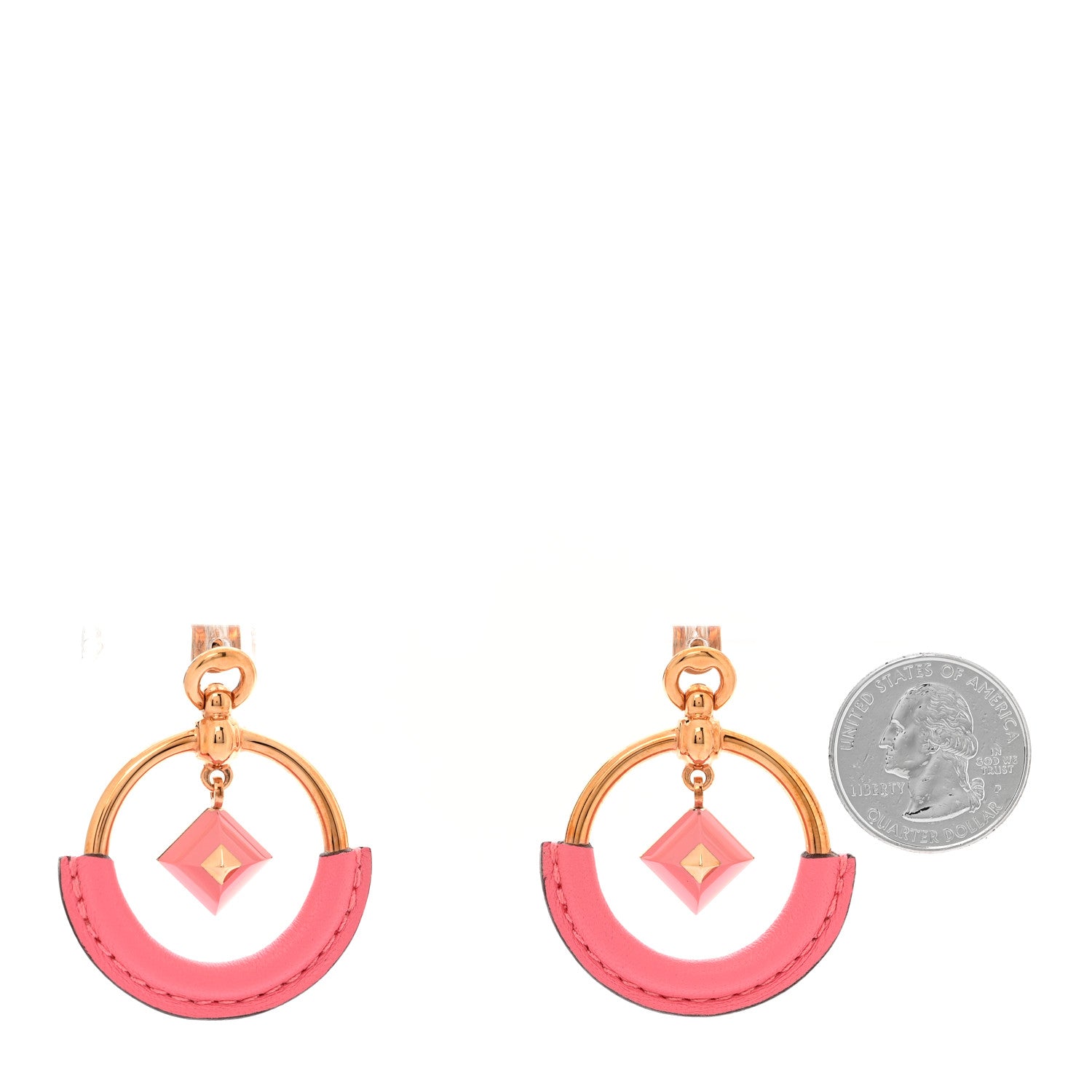 Hermes Swift Loop Medor Hoop Earrings Rose Azalee 2 of 7