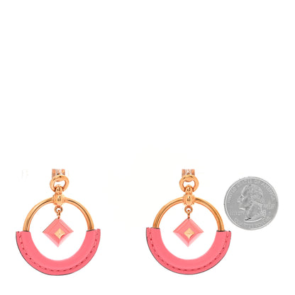 Hermes Swift Loop Medor Hoop Earrings Rose Azalee 2 of 7